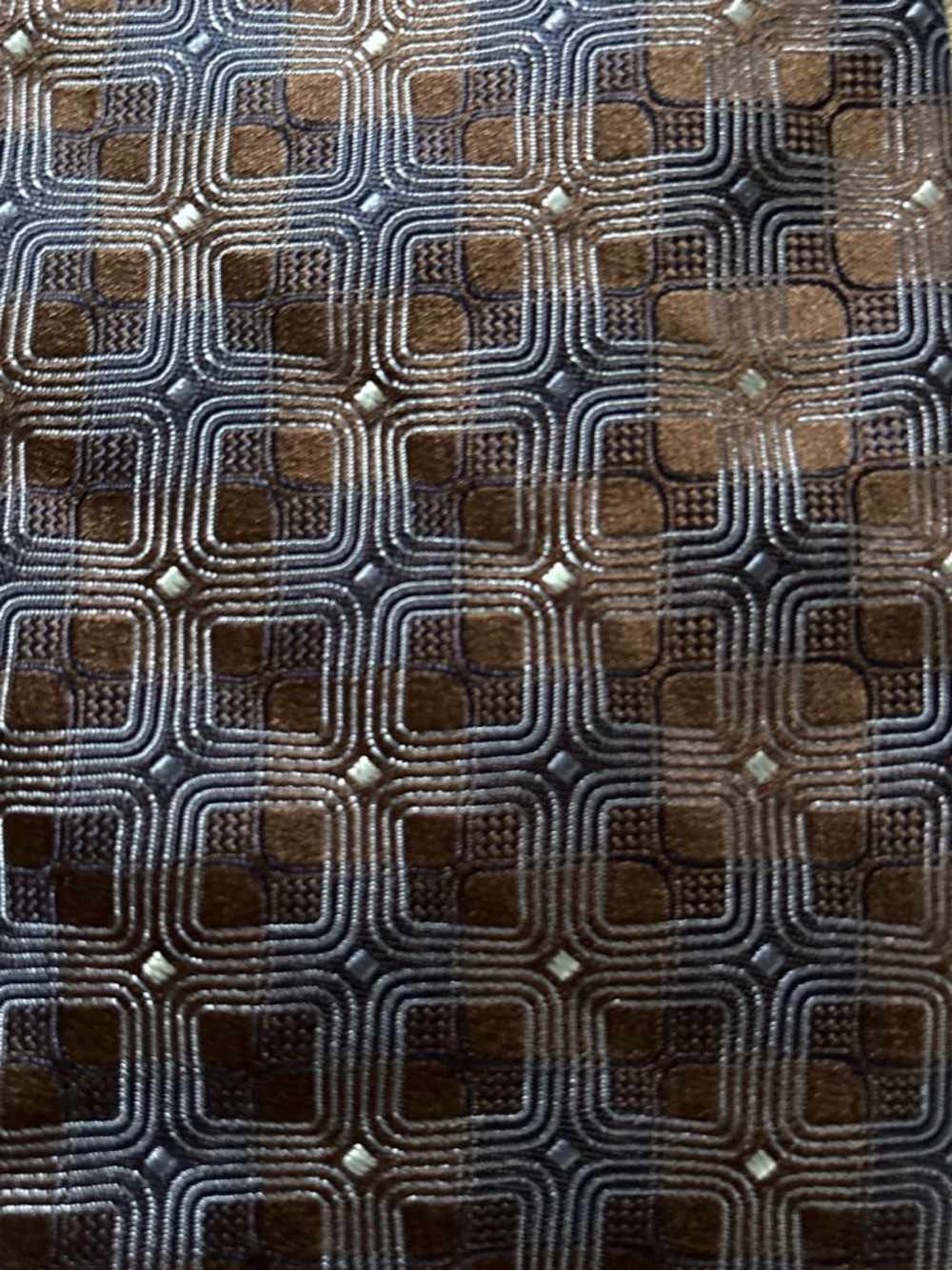 John W. Nordstrom Brown Geometric Silk Tie